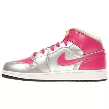 Jordan 1 Mid Metallic Silver Fusion Pink