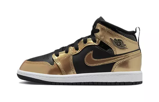 Jordan 1 Mid SE Металлик Золото Черный (PS)