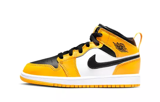 Jordan 1 Mid Taxi с желтым носком (PS)