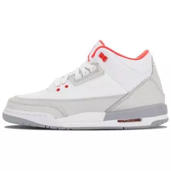 Jordan 3 Retro White Crimson Grey GS