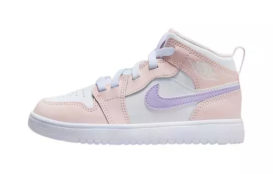 Jordan Air Jordan 1 Детские баскетбольные кроссовки PS, Pink/White/Purple