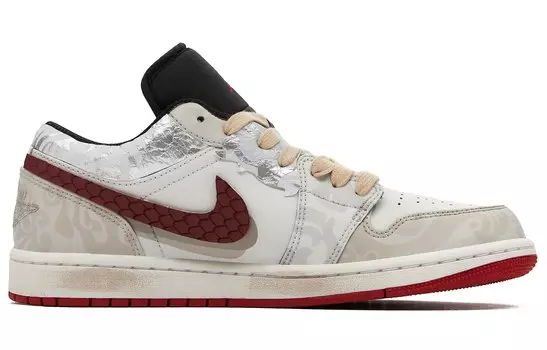 Jordan Air Jordan 1 Vintage Баскетбольные кроссовки мужские, Бежевый Красный