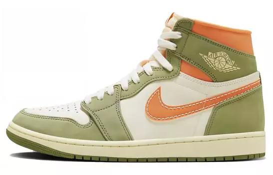 Кроссовки Jordan Air Jordan 1 Vintage Basketball, зеленый/оранжевый/белый