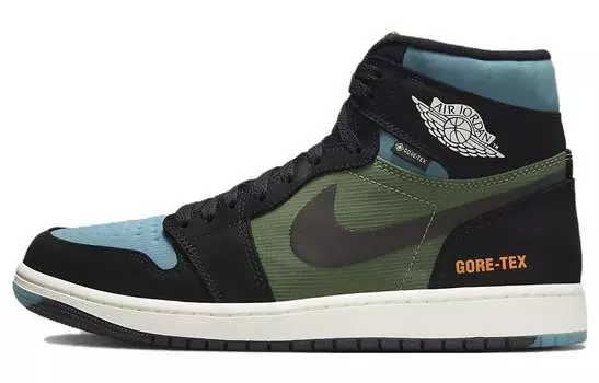 Кроссовки Jordan Air Jordan 1 Vintage Basketball Men, черный/зеленый/синий