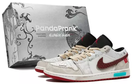 Jordan Air Jordan 1 Vintage Баскетбольные кроссовки мужские, Бежевый Красный