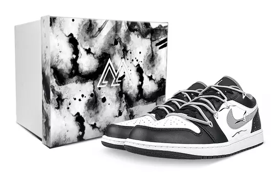 Кроссовки Air JORDAN 1 Vintage Basketball Shoes Unisex Low-Top Black White Gray