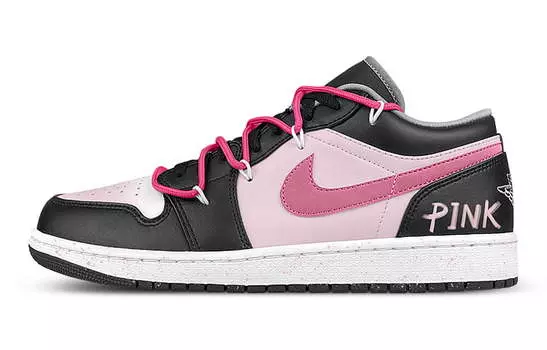 Кроссовки Air JORDAN 1 Vintage Basketball Shoes Unisex Low-Top Black White Pink
