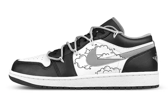 Кроссовки Air JORDAN 1 Vintage Basketball Shoes Unisex Low-Top Black White Gray