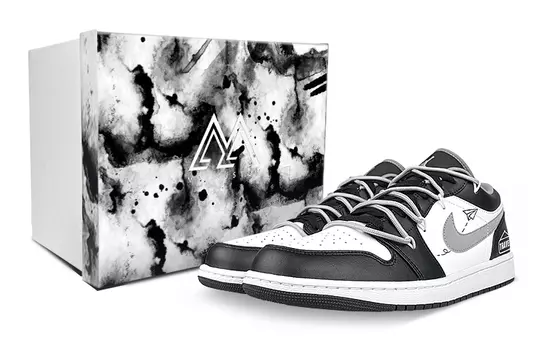 Кроссовки Air JORDAN 1 Vintage Basketball Shoes Unisex Low-Top Black White Gray
