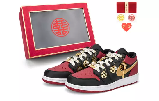 Кроссовки Air JORDAN 1 Vintage Basketball Shoes Unisex Low-Top White Red