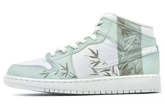 Кроссовки Air JORDAN 1 Vintage Basketball Shoes Unisex Mid-Top White Gray Green