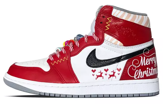 Кроссовки Air Jordan 1 Vintage Basketball Shoes Unisex High-Top White/Red