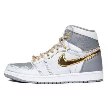 Кроссовки Air JORDAN 1 Vintage Basketball Shoes Unisex High-Top White Gray