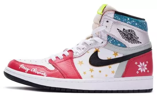 Кроссовки Air Jordan 1 Vintage Basketball Shoes Unisex High-Top Red, White, Gray, Blue