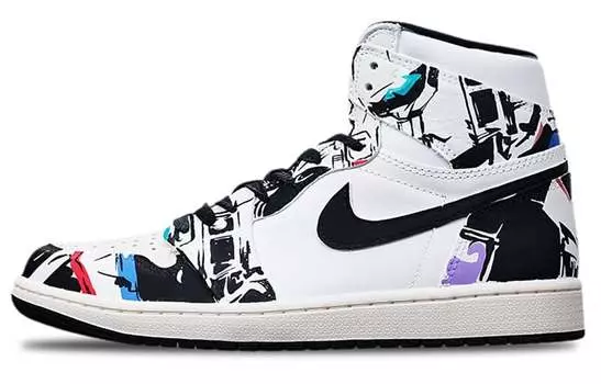 Кроссовки Air JORDAN 1 Vintage Basketball Shoes Unisex High-Top Black Red/Blue