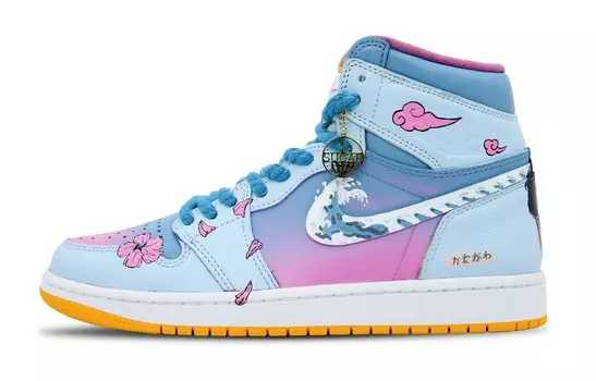 Кроссовки Air JORDAN 1 Vintage Basketball Shoes Unisex High-Top Blue Pink