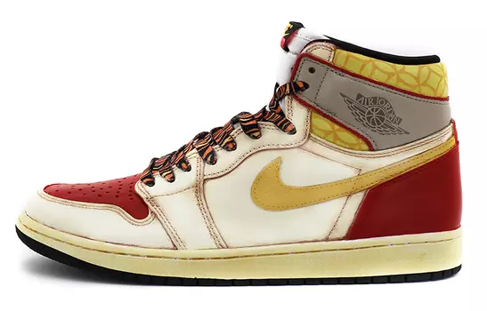 Кроссовки Air Jordan 1 Vintage Basketball Shoes Unisex High-Top White/Red