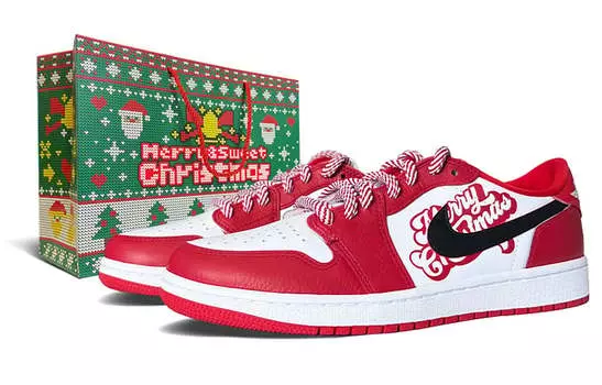 Кроссовки Air Jordan 1 Vintage Basketball Shoes Unisex Low-Top White/Red