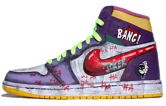 Кроссовки Air Jordan 1 Vintage Basketball Shoes Unisex High-Top Purple/yellow/red