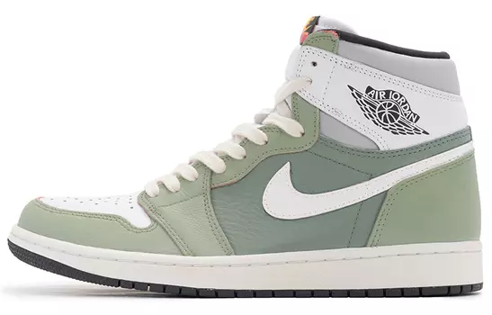 Кроссовки Air JORDAN 1 Vintage Basketball Shoes Unisex High-Top White Green