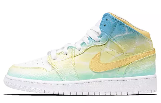 Кроссовки Air Jordan 1 Vintage Basketball Shoes Unisex Mid-Top Yellow/Green
