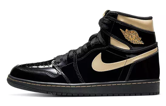 Кроссовки JORDAN 1 Retro High Black Metallic Gold 2020