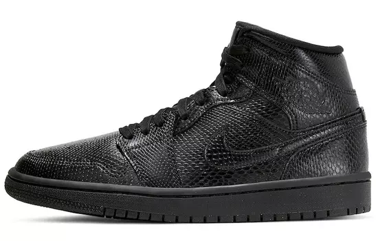 Кроссовки Jordan 1 Mid Black Snakeskin Women's