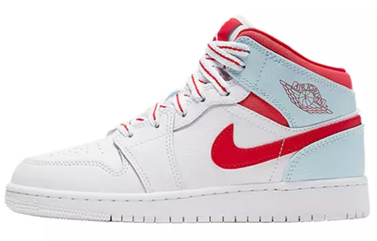 Кроссовки Jordan 1 Mid White Topaz Mist GS