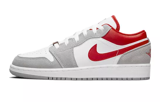 Кроссовки Jordan 1 Low SE Smoke Grey Gym Red GS