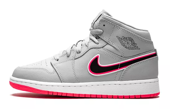Кроссовки Jordan 1 Mid GS Wolf Grey Pink