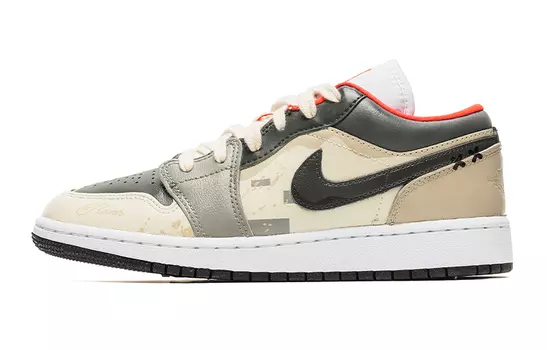 Кроссовки Air Jordan 1 Vintage Basketball Shoes Women's Low-Top Gray Brown