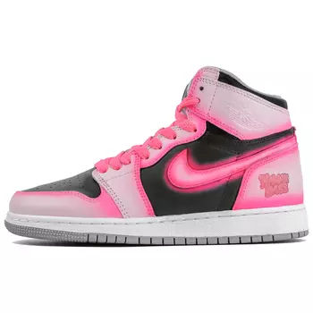 Кроссовки Air JORDAN 1 Vintage Basketball Women's High-Top, черный/розовый/серый