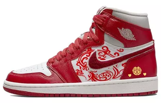 Кроссовки Air JORDAN 1 Vintage Basketball Women's High-Top, красный/белый