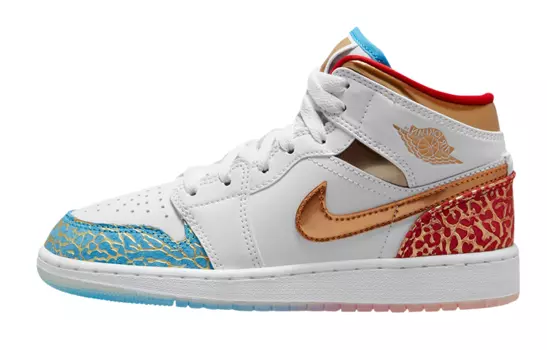 Кроссовки Jordan 1 Mid Sneaker School NC To Chicago GS