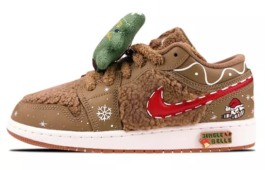Кроссовки Air JORDAN 1 Vintage Basketball Shoes Women's Low-Top Brown White/Red