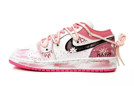 Кроссовки Air JORDAN 1 Vintage Basketball Shoes Women's Low-Top Pink White