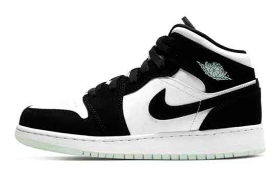 Кроссовки Jordan 1 Mid White Black Teal Tint GS