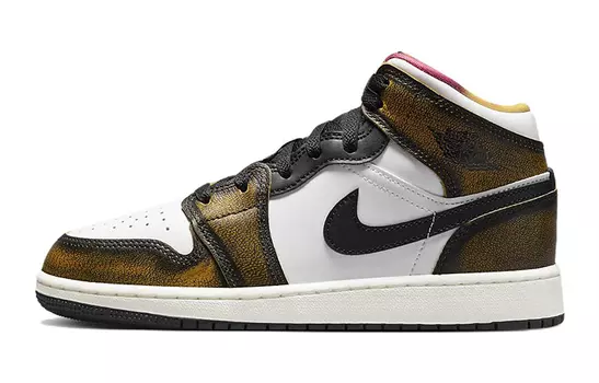 Кроссовки Jordan 1 Mid SE Orange Wear Away GS