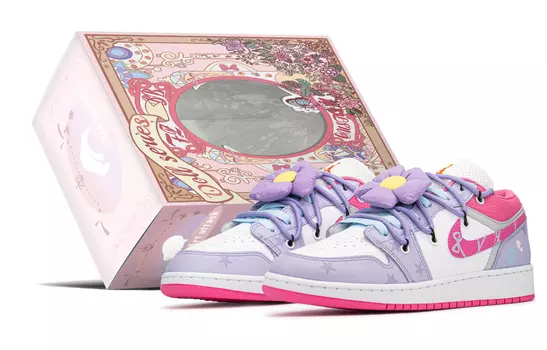 Кроссовки Air JORDAN 1 Vintage Basketball Shoes Women's Low-Top Pink Purple