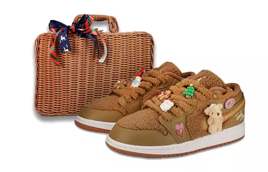 Кроссовки Air JORDAN 1 Vintage Basketball Shoes Women's Low-Top Brown/Pink White