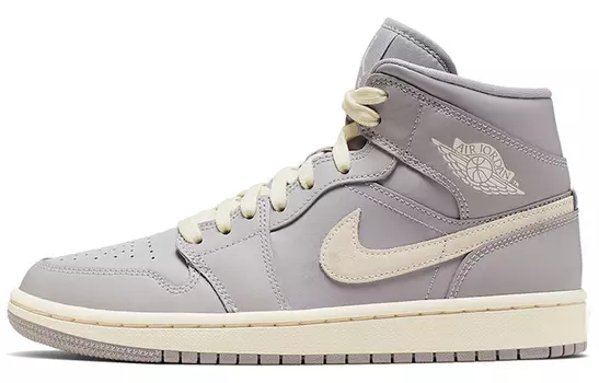 Кроссовки Jordan 1 Mid Atmosphere Grey Pale Ivory Women's