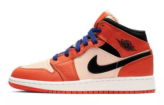 Кроссовки Jordan 1 Mid Team Orange Black GS