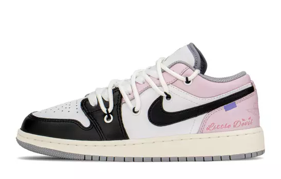Кроссовки Air JORDAN 1 Vintage Basketball Shoes Women's Low-Top Black Pink