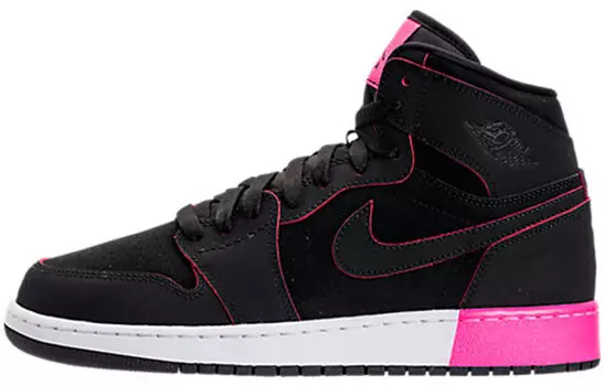 Кроссовки Jordan 1 Retro High Black Hyper Pink White GS
