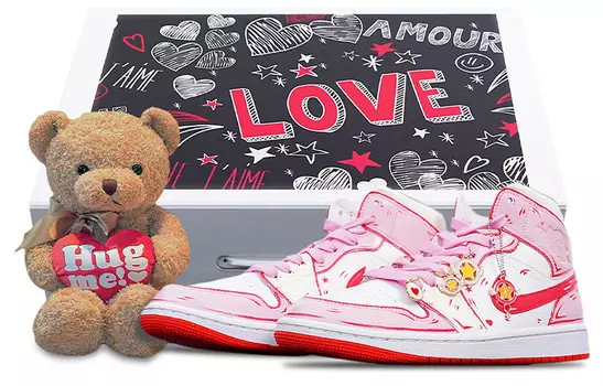 Кроссовки Air JORDAN 1 Vintage Basketball Shoes Women's Mid-Top Pink White