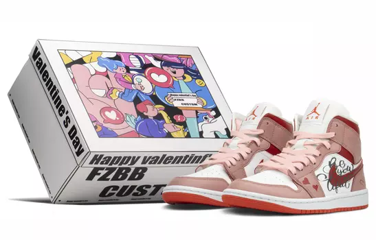 Кроссовки Air Jordan 1 Vintage Basketball Shoes Women's High-Top Pink