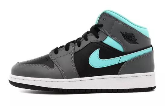 Кроссовки Jordan 1 Mid GS Grey Aqua