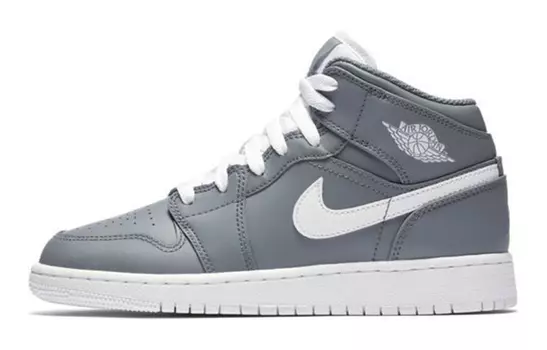 Кроссовки Jordan 1 Mid Cool Grey White GS