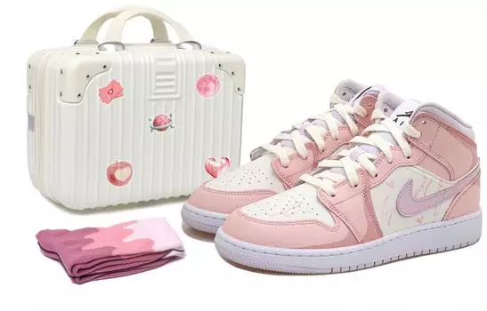 Кроссовки Air JORDAN 1 Vintage Basketball Shoes Women's Mid-Top Pink Purple