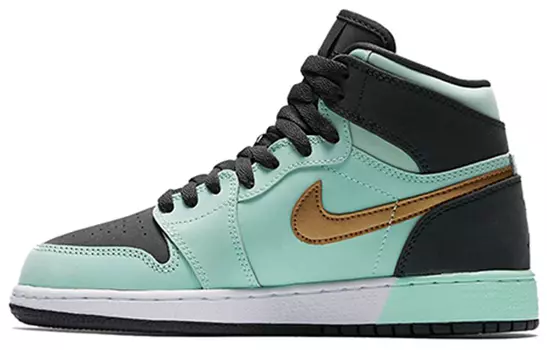 Кроссовки Jordan 1 Retro High GS Mint Foam Anthracite Metallic Gold